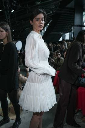 Milan, Milan Women s Fashion Week: Fall Winter 2026 27 - Women s Fashion, Fall Winter 2026 27 - Ermanno Scervino fashion show - front raw in the photo: Hila Meir  Copyright: xRiccardoxGiordanox xipa-agency.netx xRiccardoxGIordanox IPA_Agency_IPA72144880