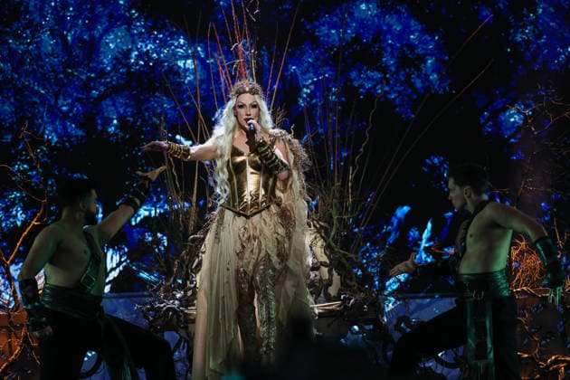 Dress rehearsal MGP final 2026 Lillehammer 20260228 Skrellex during the dress rehearsal for the Eurovision Song Contest final in Hakons hall at Lillehammer, Saturday evening Photo Geir Olsen NTB Lillehammer Norway vi6ioluej7k EDITORIAL USE ONLY Ref ENTvi6ioluej7k jpg  Copyright: xGeirxOlsenx xNTBx
