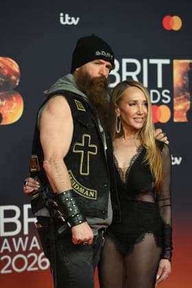 The BRIT Awards 2026, Co-op Live, Manchester, UK, 28 February 2026. Zakk Wylde ad Barbaranne Wylde at The BRIT Awards 2026, Co-op Live, Manchester, UK, 28 February 2026., Credit:Tina Korhonen Avalon United Kingdom, Manchester  Copyright: xTinaxKorhonenx xAvalonx 1079047809