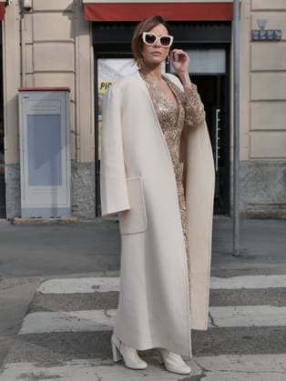 Milan, Milan Women s Fashion Week Fall Winter 2026 27 - Women s Fashion, Fall Winter 2026 27 - Laura Biagiotti fashion show - arrivals In the photo: Guest  Copyright: xLucaxPontix xipa-agency.netx xx IPA_Agency_IPA72173575
