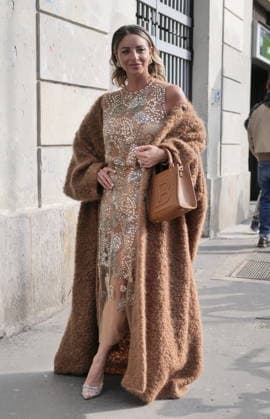 Milan, Milan Women s Fashion Week Fall Winter 2026 27 - Women s Fashion, Fall Winter 2026 27 - Laura Biagiotti fashion show - arrivals In the photo: Guest  Copyright: xLucaxPontix xipa-agency.netx xx IPA_Agency_IPA72173584