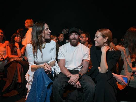 Milan, Milan Women s Fashion Week: Fall Winter 2026 27 - Women s Fashion, Fall Winter 2026 27 - Luisa Spagnoli fashion show - front row in the photo: Gabrielle Caunesil Paolo Sgura Cristina Capotondi  Copyright: xRiccardoxGiordanox xipa-agency.netx xRiccardoxGIordanox IPA_Agency_IPA72178169