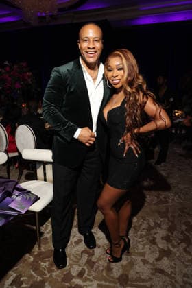 LOS ANGELES, CA - FEBRUARY 27: DeVon Franklin and Porscha Coleman at the 57th NAACP Image Awards Official BET Dinner at Grand Venue on February 27, 2026 in Los Angeles, California. Copyright: xWalikxGoshornax