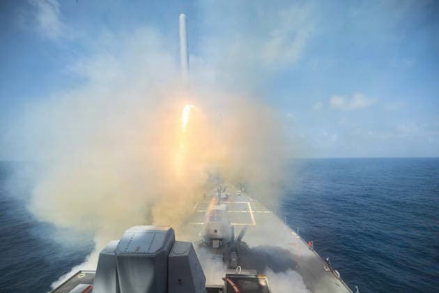 February 28, 2026, USS Spruance, Undisclosed Location: The U.S Navy Arleigh Burke-class guided-missile destroyer USS Spruance launches a Tomahawk Land Attack Missile in support of Operation Epic Fury from an undisclosed location. Operation Epic Fury is the name for the U.S. - Israeli joint attack on Iran. USS Spruance Undisclosed Location - ZUMAp138 20260228_zaa_p138_001 Copyright: xU.SxNavy U.S.xNavyx