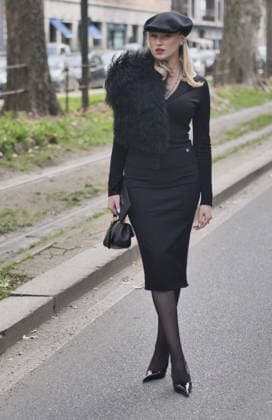 Milan, Milan Women s Fashion Week Fall Winter 2026 27 - Women s Fashion, Fall Winter 2026 27 - Dolce & Gabbana fashion show - arrivals In the photo: Guest  Copyright: xLucaxPontix xipa-agency.netx xx IPA_Agency_IPA72197280