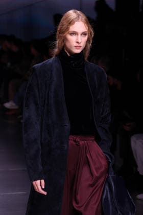March 1, 2026, Milan, MILAN: A model presents a creation of Italian label Giorgio Armani from the Fall Winter 2026 2027 collection at the Milan Fashion Week, in Milan, Italy, 1 March 2026. Milan Fashion Week runs from 24 Frebruary to 2 March 2026. .ANSA MATTEO BAZZI. Milan MILAN  - ZUMAa110 20260301_zaf_a110_106 Copyright: xMatteoxBazzix