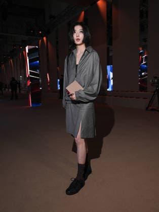 MFW - FILA Front Row guest attends the FILA fashion show during the Milan Womenswear Fall Winter 2026 2027 Fashion Week on March 1, 2026 in Milan, Italy. Photo by Riccardo Giordano IPA ABACAPRESS.COM MILAN Italy  Copyright: xGiordanoxRiccardo IPA ABACAx