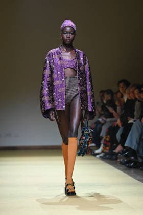 Milan, Milan Women s Fashion Week Fall Winter 2026 27 - Women s Fashion, Fall Winter 2026 27 - HUI fashion show - catwalk in the photo: model  Copyright: xSimonaxChiocciax xipa-agency.netx xFotosickix IPA_Agency_IPA72215811