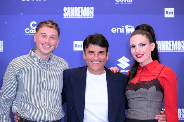 March 1, 2026, Sanremo, Rome, Italia: Third-place Italian Ditonellapiaga (R), second-place Italian singer Sayf (L), and the winner of the festival, Italian singer Sal Da Vinci (C), pose during a photocall at the 76th Sanremo Italian Song Festival, Sanremo, Italy, 01 March 2026. The 76th Sanremo Italian Song Festival started on 24 February and concluded on the evening of 28 February 2026.....1 Mar 2026 Sanremo Italia - ZUMAa289 20260301_zia_a289_300 Copyright: xMariaxLauraxAntonellix