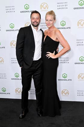 Lars Knudsen and Amy BonFleur at the 37th Producers Guild Awards 2026 at the Fairmont Century Plaza Los Angeles Hotel, 28 02 2026 Foto:xD.xStarbuckx xFuturexImagex pga_6241