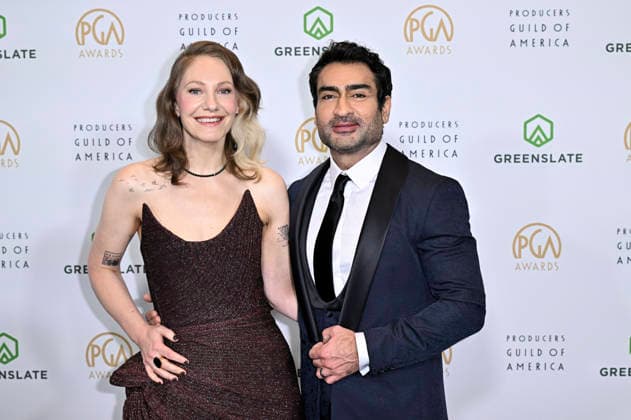 Emily V Gordon and Kumail Nanjiani at the 37th Producers Guild Awards 2026 at the Fairmont Century Plaza Los Angeles Hotel, 28 02 2026 Foto:xD.xStarbuckx xFuturexImagex pga_6315