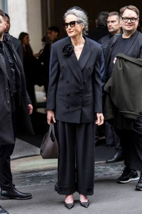ARMANI - Guest arrivals - Milan Fashion Week - Womenswear Fall Winter 2026 2027 MILAN, ITALY - FEBRUARY 28: Andie MacDowell arrives to Armani fashion show during the Milan Womenswear Fall Winter 2026 2027 Fashion Week on March1st, 2026 in Milan, Italy. Photo by Marco Piovanotto Abacapress.com  Copyright: xPiovanottoxMarco ABACAx