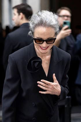 ARMANI - Guest arrivals - Milan Fashion Week - Womenswear Fall Winter 2026 2027 MILAN, ITALY - FEBRUARY 28: Andie MacDowell arrives to Armani fashion show during the Milan Womenswear Fall Winter 2026 2027 Fashion Week on March1st, 2026 in Milan, Italy. Photo by Marco Piovanotto Abacapress.com  Copyright: xPiovanottoxMarco ABACAx