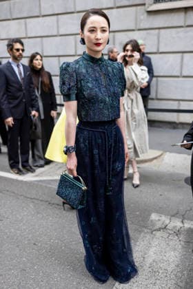 ARMANI - Guest arrivals - Milan Fashion Week - Womenswear Fall Winter 2026 2027 MILAN, ITALY - FEBRUARY 28: Jiang Qinqin arrives to Armani fashion show during the Milan Womenswear Fall Winter 2026 2027 Fashion Week on March1st, 2026 in Milan, Italy. Photo by Marco Piovanotto Abacapress.com  Copyright: xPiovanottoxMarco ABACAx