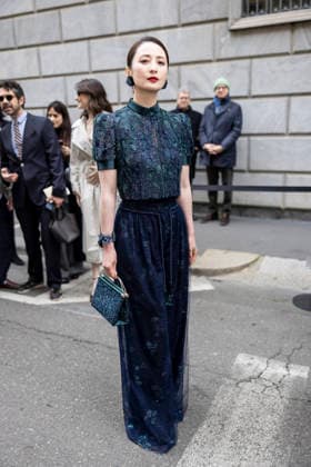 ARMANI - Guest arrivals - Milan Fashion Week - Womenswear Fall Winter 2026 2027 MILAN, ITALY - FEBRUARY 28: Jiang Qinqin arrives to Armani fashion show during the Milan Womenswear Fall Winter 2026 2027 Fashion Week on March1st, 2026 in Milan, Italy. Photo by Marco Piovanotto Abacapress.com  Copyright: xPiovanottoxMarco ABACAx