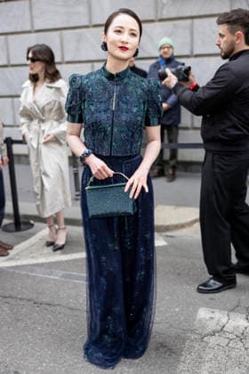 ARMANI - Guest arrivals - Milan Fashion Week - Womenswear Fall Winter 2026 2027 MILAN, ITALY - FEBRUARY 28: Jiang Qinqin arrives to Armani fashion show during the Milan Womenswear Fall Winter 2026 2027 Fashion Week on March1st, 2026 in Milan, Italy. Photo by Marco Piovanotto Abacapress.com  Copyright: xPiovanottoxMarco ABACAx