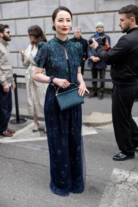 ARMANI - Guest arrivals - Milan Fashion Week - Womenswear Fall Winter 2026 2027 MILAN, ITALY - FEBRUARY 28: Jiang Qinqin arrives to Armani fashion show during the Milan Womenswear Fall Winter 2026 2027 Fashion Week on March1st, 2026 in Milan, Italy. Photo by Marco Piovanotto Abacapress.com  Copyright: xPiovanottoxMarco ABACAx