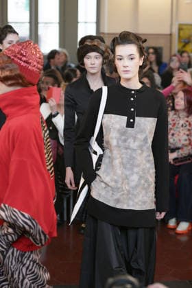 March 1, 2026, Milan, Lombardy, Italy: A model walks the runway during the FRANCESCA LIBERATORE Fall Winter 2026 27 fashion show as part of Milan Women s Fashion Week in Milan on March 1, 2026. Milan Italy  - ZUMAp285 20260301_zep_p285_085 Copyright: xGennaroxPiscopox