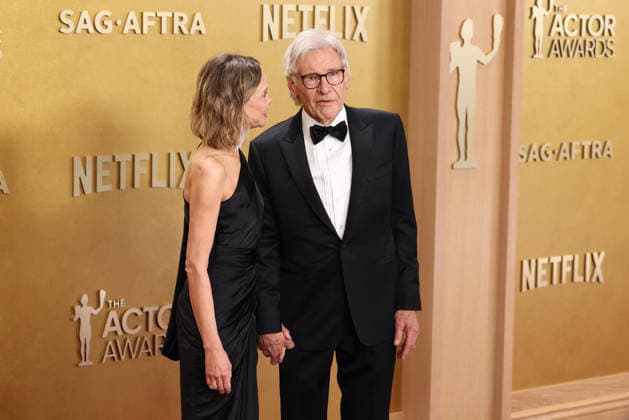 32nd Annual Actor Awards guest and Harrison Ford at the 32nd Annual Actor Awards presented by SAG-AFTRA (formerly Screen Actors Guild Awards) held at the Shrine Auditorium and Expo Hall on March 1, 2026 in Los Angeles, California, United States., Credit:Xavier Collin Avalon USA, Los Angeles  Copyright: xXavierxCollinx xAvalonx 1079440562