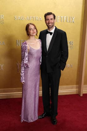 32nd Annual Actor Awards Emma Stone and guest at the 32nd Annual Actor Awards presented by SAG-AFTRA (formerly Screen Actors Guild Awards) held at the Shrine Auditorium and Expo Hall on March 1, 2026 in Los Angeles, California, United States., Credit:Xavier Collin Avalon USA, Los Angeles  Copyright: xXavierxCollinx xAvalonx 1079442634