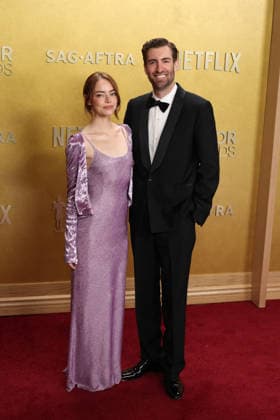 32nd Annual Actor Awards Emma Stone and guest at the 32nd Annual Actor Awards presented by SAG-AFTRA (formerly Screen Actors Guild Awards) held at the Shrine Auditorium and Expo Hall on March 1, 2026 in Los Angeles, California, United States., Credit:Xavier Collin Avalon USA, Los Angeles  Copyright: xXavierxCollinx xAvalonx 1079442646