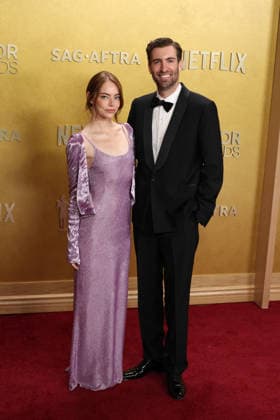 32nd Annual Actor Awards Emma Stone and guest at the 32nd Annual Actor Awards presented by SAG-AFTRA (formerly Screen Actors Guild Awards) held at the Shrine Auditorium and Expo Hall on March 1, 2026 in Los Angeles, California, United States., Credit:Xavier Collin Avalon USA, Los Angeles  Copyright: xXavierxCollinx xAvalonx 1079442654