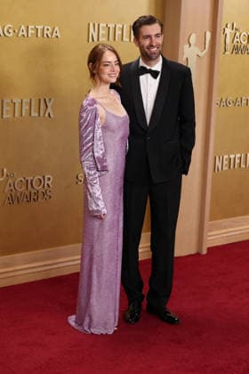 32nd Annual Actor Awards Emma Stone and guest at the 32nd Annual Actor Awards presented by SAG-AFTRA (formerly Screen Actors Guild Awards) held at the Shrine Auditorium and Expo Hall on March 1, 2026 in Los Angeles, California, United States., Credit:Xavier Collin Avalon USA, Los Angeles  Copyright: xXavierxCollinx xAvalonx 1079448935