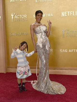 Teyana Taylor attends the 32nd annual Actor Awards (formerly the SAG Awards) held at the Shrine Auditorium in Los Angeles on Sunday, March 1, 2026.  LAP20260301702 CHRISxCHEW