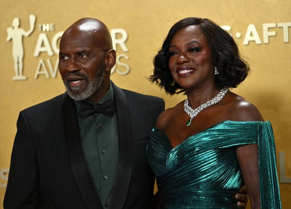 Julius Tennon and Viola Davis attend the 32nd annual Actor Awards (formerly the SAG Awards) held at the Shrine Auditorium in Los Angeles on Sunday, March 1, 2026.  LAP20260301723 CHRISxCHEW