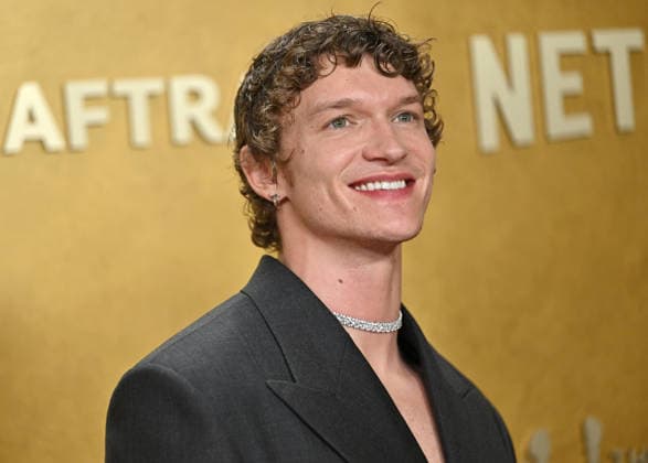 Connor Storrie attends the 32nd annual Actor Awards (formerly the SAG Awards) held at the Shrine Auditorium in Los Angeles on Sunday, March 1, 2026.  LAP20260301732 CHRISxCHEW