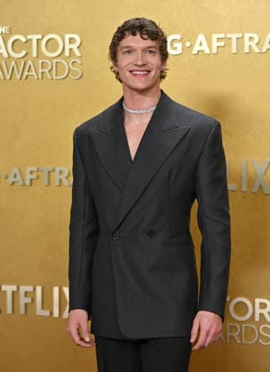 Connor Storrie attends the 32nd annual Actor Awards (formerly the SAG Awards) held at the Shrine Auditorium in Los Angeles on Sunday, March 1, 2026.  LAP20260301734 CHRISxCHEW