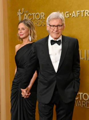 Calista Flockhart and Harrison Ford attend the 32nd annual Actor Awards (formerly the SAG Awards) held at the Shrine Auditorium in Los Angeles on Sunday, March 1, 2026.  LAP20260301898 JIMxRUYMEN