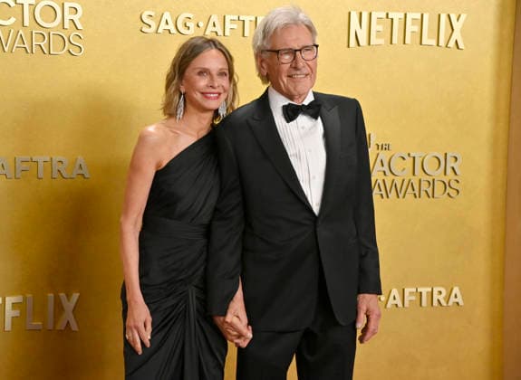 Calista Flockhart and Harrison Ford attend the 32nd annual Actor Awards (formerly the SAG Awards) held at the Shrine Auditorium in Los Angeles on Sunday, March 1, 2026.  LAP20260301908 JIMxRUYMEN