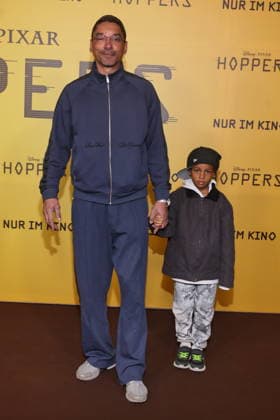 01 03 2026, Daniel Klare and son for the exclusive special screening of the fast-paced animated adventure Hoppers, Zoopalast, Berlin, Berlin Germany, Germany