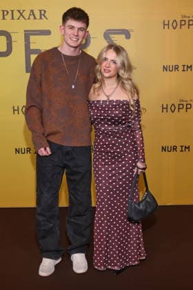 01 03 2026, Dustin Herrmann and influencer byydori at the exclusive special screening of the fast-paced animated adventure Hoppers, Zoopalast, Berlin, Berlin Germany, Germany