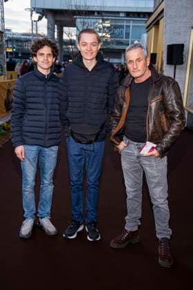abb Tim Wilde with son Mila left on the black carpet at the special screening of Hoppers at Zoo Palast Berlin Sunday 01 03 2026 in Berlin Berlin Germany