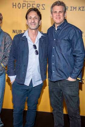 abb Falk Willy Wild and Steffen Groth on the black carpet at the special screening of Hoppers at Zoo Palast Berlin Sunday 01 03 2026 in Berlin Berlin Germany