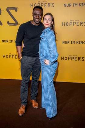 abb Jerry Kwarteng and Nadine Heidenreich on the black carpet at the special screening of Hoppers at Zoo Palast Berlin Sunday 01 03 2026 in Berlin Berlin Germany