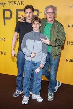 abb Johann Bochardt Fernandez Patenkind , Samuel Bochardt Fernandez Patenkind and Kai Lentrodt on the black carpet at the special screening of Hoppers at Zoo Palast Berlin Sunday 01 03 2026 in Berlin Berlin Germany