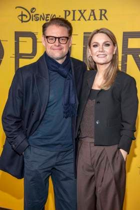 abb Max Giermann and Martina Hill on the black carpet at the special screening of Hoppers at Zoo Palast Berlin Sunday 01 03 2026 in Berlin Berlin Germany
