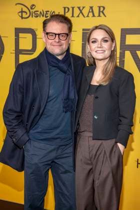 abb Max Giermann and Martina Hill on the black carpet at the special screening of Hoppers at Zoo Palast Berlin Sunday 01 03 2026 in Berlin Berlin Germany