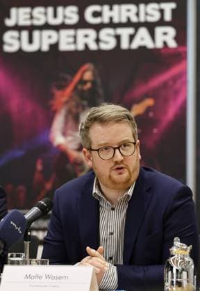 Press conference Domstufenfestspiel Jesus Christ Superstar 02 03 2026, Erfurt, Sparkassen Finanzzentrum, Rotunde, Press conference for the Domstufenfestspiele 2026 Rock Musical Jesus Christ Superstar by Andrew Lloyd Webber and Tim Rice in the picture Malte Wasem Artistic Director