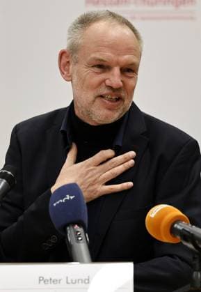 Press conference Domstufenfestspiel Jesus Christ Superstar 02 03 2026, Erfurt, Sparkassen Finanzzentrum, Rotunde, Press conference on the Domstufenfestspiele 2026 rock musical Jesus Christ Superstar by Andrew Lloyd Webber and Tim Rice in the picture Peter Lund director
