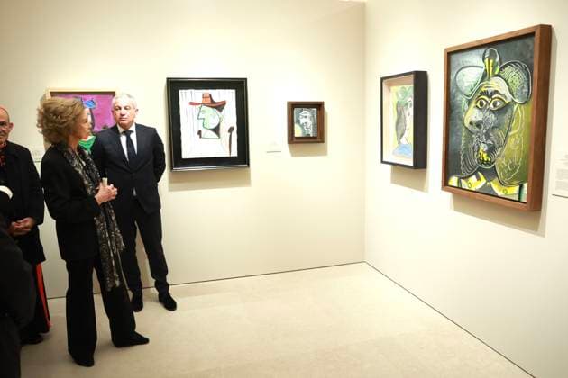 02-03-2026 Burgos Queen Sofia during the opening of the exhibition Picasso. Biblical Roots, displayed from 3 March to 29 June 2026 in the Beato Valentin Palencia Hall of Burgos Cathedral in Burgos, Castilla y Leon. Â  Copyright: xPPEx
