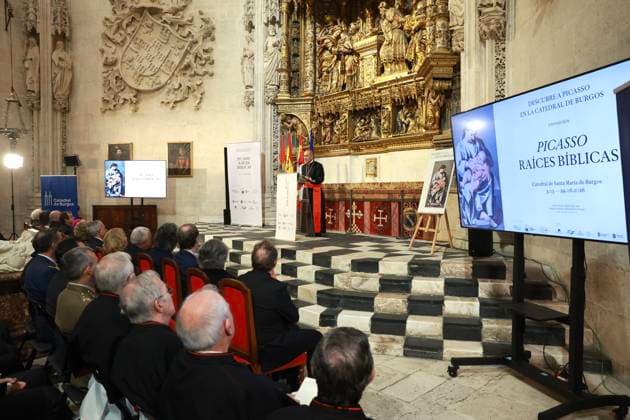 02-03-2026 Burgos Queen Sofia during the opening of the exhibition Picasso. Biblical Roots, displayed from 3 March to 29 June 2026 in the Beato Valentin Palencia Hall of Burgos Cathedral in Burgos, Castilla y Leon. Â  Copyright: xPPEx