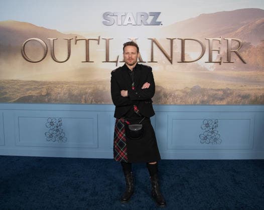 Sam Heughan arrives on the red carpet at the premiere of Starz Outlander Season 8 at Alice Tully Hall on March 2, 2026 in New York City.  NYP20260302525 SERENAxXUxNING