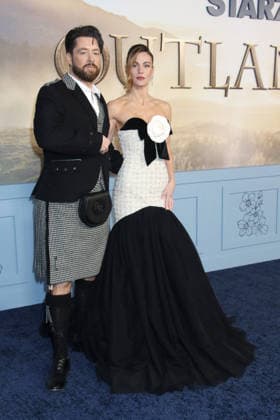 NEW YORK, NY - MARCH 2: Richard Rankin and Sophie Skelton at the Starz Outlander season 8 premiere at Alice Tully Hall on March 02, 2026 in New York City. Copyright: xRWx