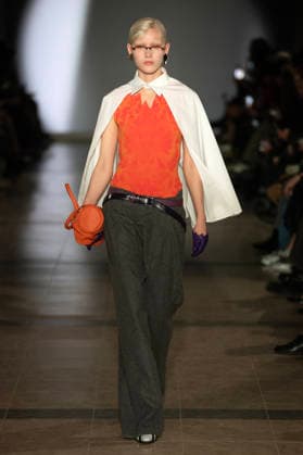 PFW - Julie Kegels Runway A model walks the runway during the Julie Kegels Womenswear Fall Winter 2026-2027 show as part of Paris Fashion Week on March 02, 2026 in Paris, France. Photo by Alain Gil Gonzalez ABACAPRESS.COM Paris France  Copyright: xGonzalezxAlain-Gil ABACAx