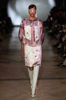 PFW - Julie Kegels Runway A model walks the runway during the Julie Kegels Womenswear Fall Winter 2026-2027 show as part of Paris Fashion Week on March 02, 2026 in Paris, France. Photo by Alain Gil Gonzalez ABACAPRESS.COM Paris France  Copyright: xGonzalezxAlain-Gil ABACAx