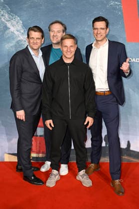 Leopold Hoesch, Peter Wolf, Sebastian Steudtner and Axel Gerdau at the world premiere of the documentary On The Wave at Cinedom Cologne, 02 03 2026 Foto:xT.xNgox xFuturexImagex wave_6313